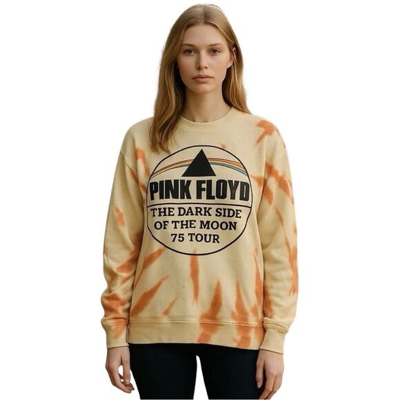 Pink Floyd Band Tie Dye Dark Side of the Moon Tour Crewneck Sweatshirt - Picture 1 of 6